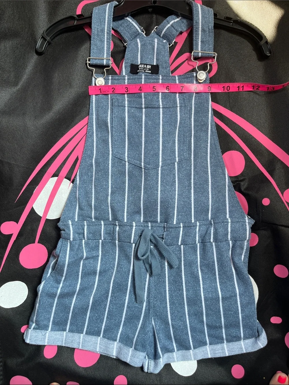 Women’s stripe soft feel jean look style bibs MEDIUM